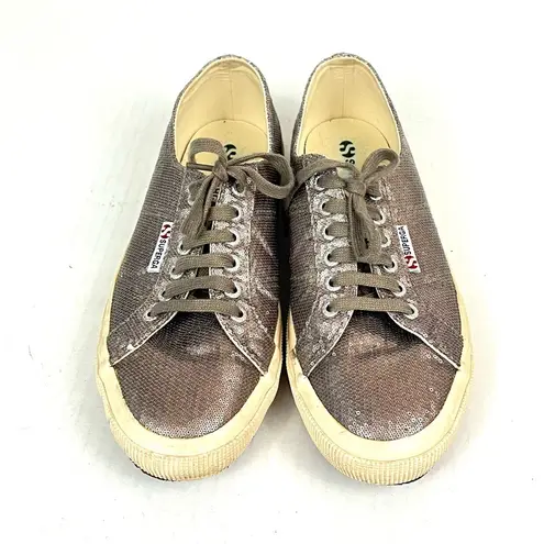 Superga  Bronze Sequin Sneakers - Size 8