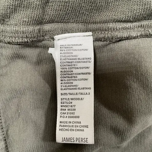 James Perse Jogger Pants 2 Medium Green Corduroy Pull On Drawstring Casual