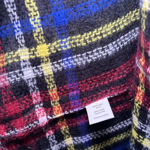 Plaid Blanket Scarf Wrap with Zipper Pocket