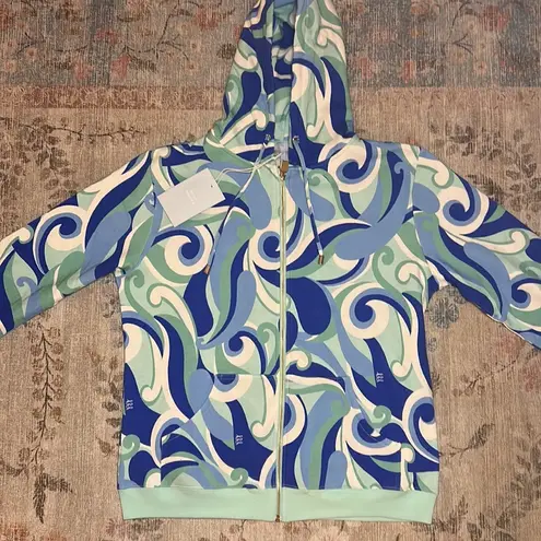 Hill House  The Allie Zip-Up Hoodie Ocean Kaleidoscope NWT Size Medium