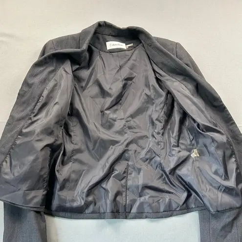 Calvin Klein  Blazer Two Button Lux Blazer Dark Charcoal Gray 2 Lined Officerwear