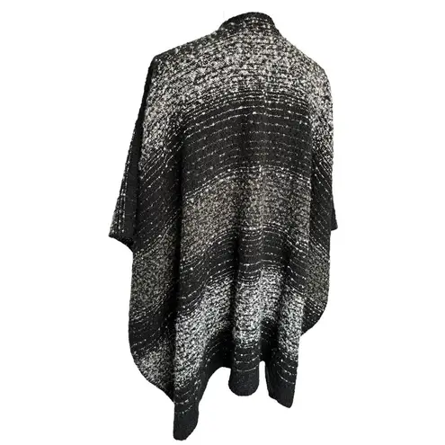 Woolrich Shawl Poncho Blanket Wrap Womens One Size Open Drape Sweater Black