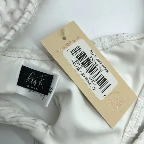 Ris-k Womens Journey Swim Bikini Top White Lattice XS