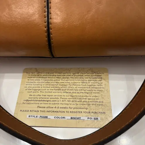 Patricia Nash Heritage Collection Poppy Satchel Leather Bag Tan Brown AUTHENTIC