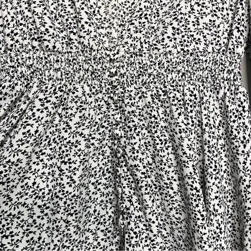 Tularosa  Aritzia Long Sleeve Black, White Floral Drift Away High Low Top, Dress