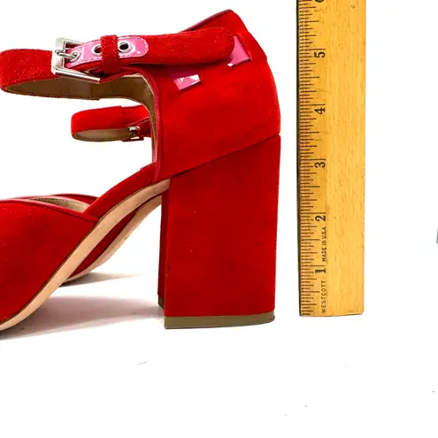 LAURENCE DÉCADE red suede Mary Jane shoes, made in Italy, size 40