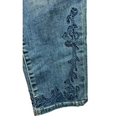 Soft Surroundings  Embroidered‎ Skinny Ankle Jeans 6