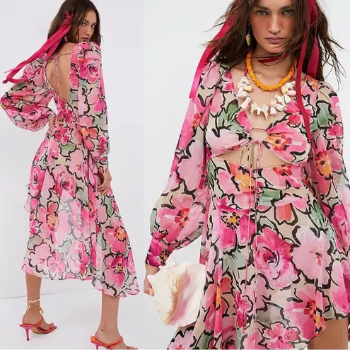 For Love & Lemons  Tiana Midi Dress Size Small NWT