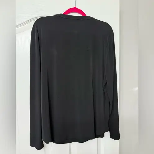 INC International Concepts Black Blouse with Gold Zipper Pockets Size XXL