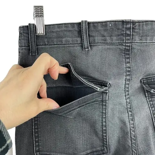 Nili Lotan Cropped French Military Pants Jeans Carbon Grey Cotton Utility SZ 27 Gray