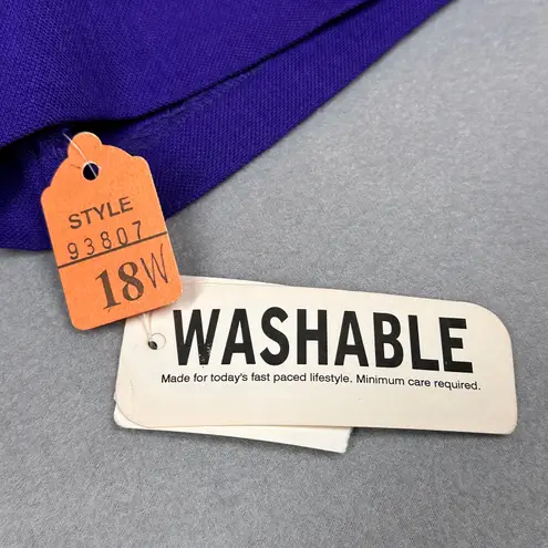 Vintage Karis Korner Blazer Womens 18W Purple Short Sleeve V Neck Button up Top