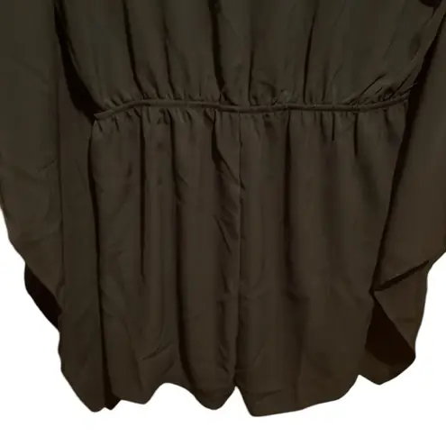 Elegant Black Women's Bat sleeved tie front Romper size small