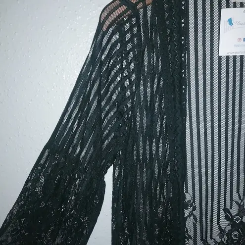 Grace & Emma S Luxurious Black Lace Kimono Lingerie