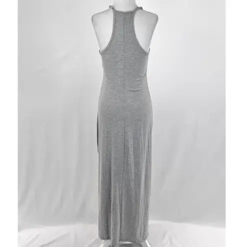 Miken New Racerback Side Slit Cover Up Maxi Dress Heather Grey