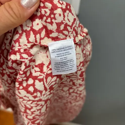 Faherty Carmel Dress Spice Red Sunrise Floral L