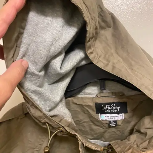 Womens Anorak Utility Jacket Olive Green XL 42” Coffee Shop New York Stitch Fix