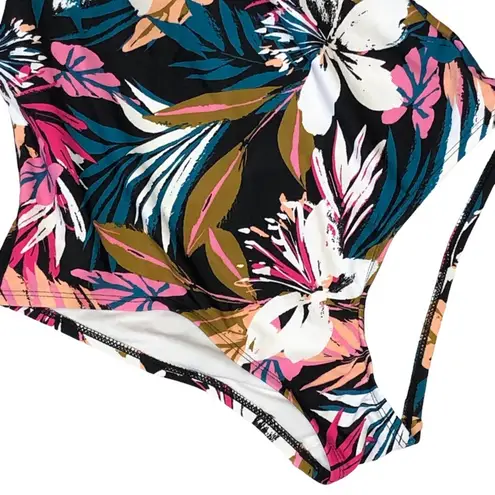 Kona Sol Twisted Back Tropical One-Piece Swimsuit size Small