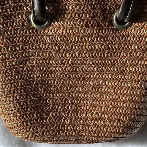 Coastal Grandma Mini Wheatstraw Tote Crossbody Strap Bag Brown