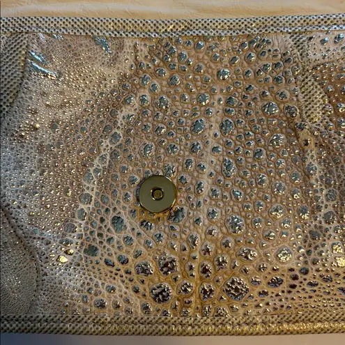CARLOS FALCHI CREAM AND GOLD ANIMAL SKIN CROSSBODY ONE OF A KIND AND VINTAGE