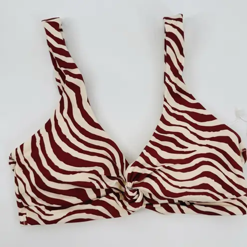 ANDIE  The Portofino Top Zebra Bias Stripe Truffle Bikini Twist Top New Small