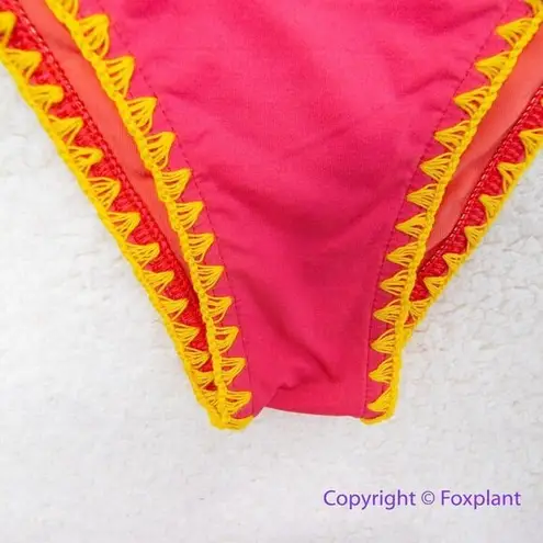 NEW Banana Moon watermelon red tie side bikini bottom with seashell, size 42