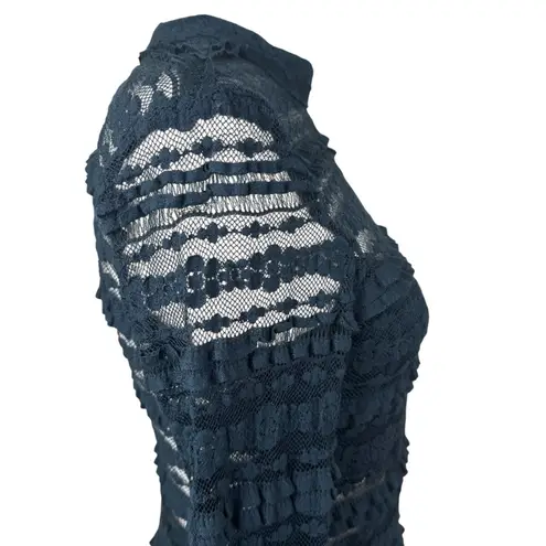 Lush Clothing LUSH Kelly Green Lace Long Sleeve Sweetheart Bodycon Dress Medium