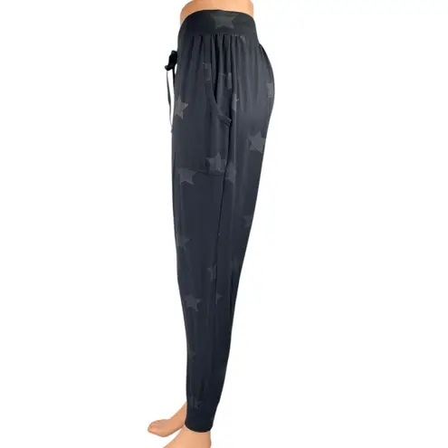 Terez Women's Black Star Print Drawstring Athletic Jogger Sweat Pants Size XS