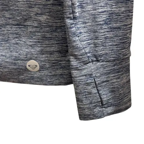 Roxy  Women's Medium Nlue Heathered Gray Hooded Zip-Up Jacket Casual Long Sleeve