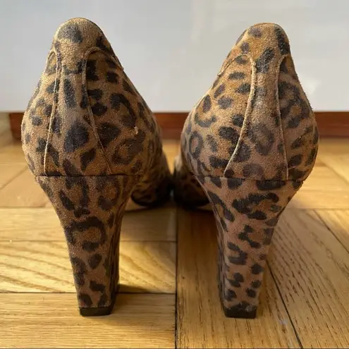 Taryn Rose  Leopard Peep Toe Suede Pumps 9 US