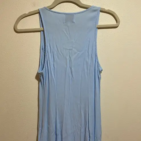 Privacy Please Revolve Lomax Light Blue Button Front Midi Tank Dress Size Small