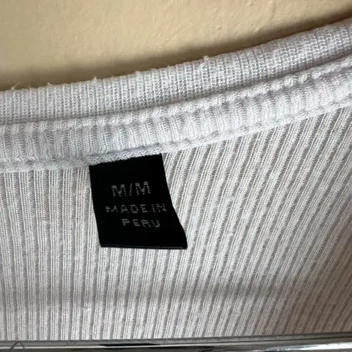 ATM Womens Butter Soft White Capsule VNeck Long Sleeve Size Medium Stretchy White