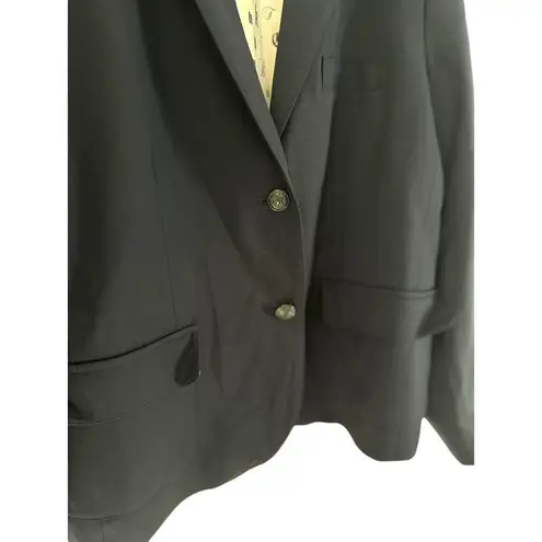 Brooks Brothers Red Fleece Navy Blue Lined Wool Blazer Womens Size 14 Office