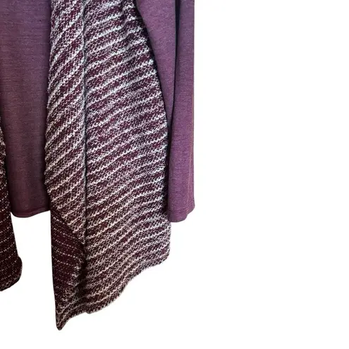 LOGO Lori Goldstein Cardigan Womens XL Multicolor Mixed Media Drape Open Sweater