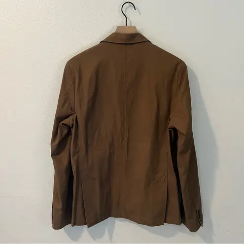 Wall Street Collection Corte Moderno Modern Fit Brown Cotton 2 Button Blazer 6