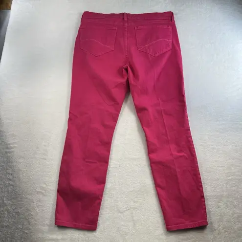 NYDJ Women's 14 Ankle Jeans Bright Pink Watermelon Cropped Stretch Lift Tuck