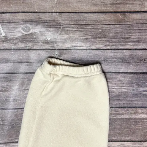 Peloton Cream Drawstring Waistband Elastic Leg Cuffs Cotton Sweatpants Large