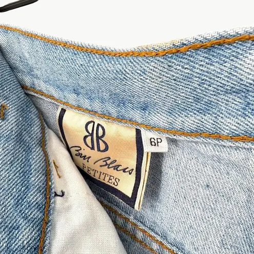 Bill Blass Vintage 90s Women’s High Rise Dad Denim Shorts | Sz 6P | Light Wash