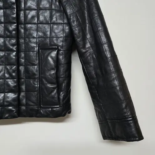 Club Monaco Womens Faye Quilted Leather Moto Jacket Sz XS