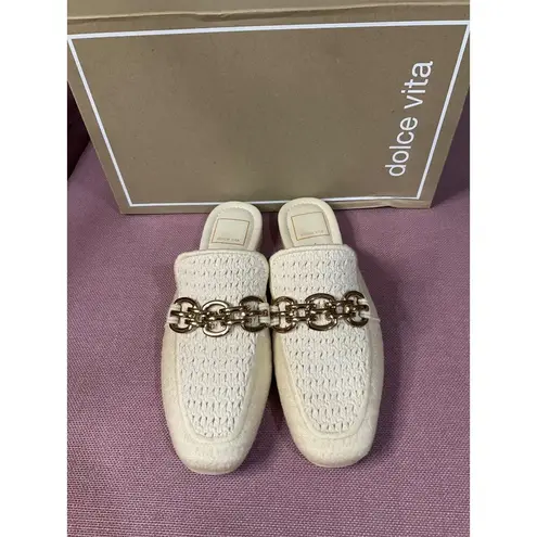 Dolce Vita Solina Loafers in Ivory 6 with box Womens Slides Mules Shoes Gold