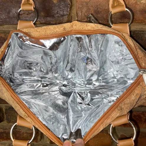 Primeware Cork Brown Tan Design Sassy Classic Wine Clutch Bag Purse