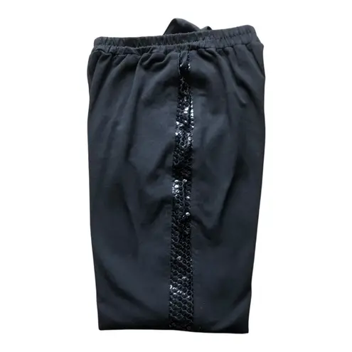Vintage Bodalia Petite Stirrup Pants Black Sequin Side Leggings Medium Petite Size undefined