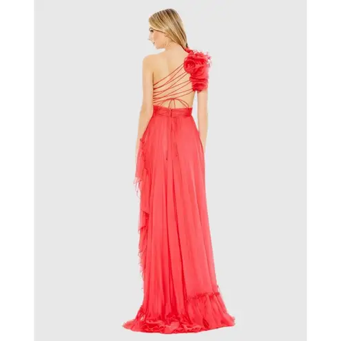 Mac Duggal NWT Ruffled One Shoulder Asymmetrical Gown in Cherry Size 12