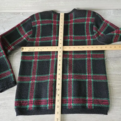 Pendleton Womens Plaid Wool Cardigan Sweater Sz Petite S Double-Breasted USA Vtg