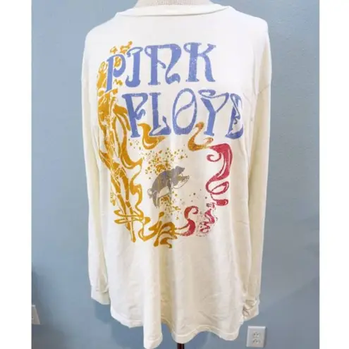 Daydreamer  Free People Pink Floyd Long Sleeve Swirled Tee Sand Medium DT13