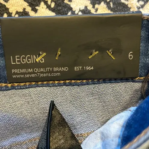 Seven 7 Jeans Size 6 Rhinestone Embellished Legging Jeans Blue Limited Edition