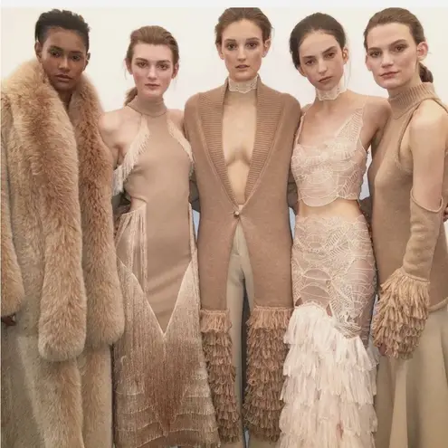 Jonathan Simkhai Loopy Yarn Cold Shoulder Pullover Tan Turtleneck Sweater - Image 16