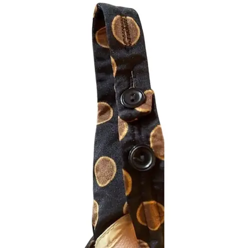 Maxine of Hollywood Vintage Black & Gold Polka Dot Swimsuit Size Approx M/L