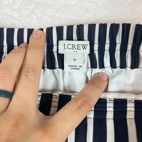 J. Crew Womens Nautical Midi Skirt Size 0 Mercantile Striped Pleated Blue White