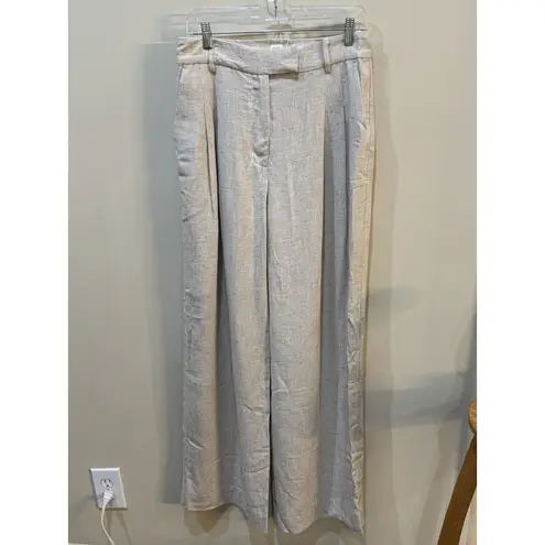 By Malene Birger Women Cymbaria Pleated Wide Leg Pants Size 38 Natural Linen Tan