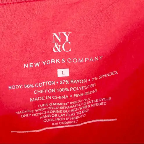 New York & Company Vibrant Red Cardigan and Tank Top Set